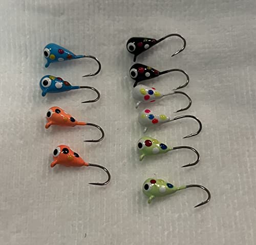 Rick's Jigs Tungsten Ice Fishing Glow Jigs for Panfish, Trout, Crappies (C, 5mm)