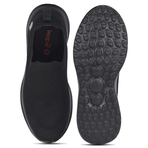 Image of Liberty Leap7x GHD-89E Men Sports Walking Shoes - Black & Grey | Comfortable and Durable Slip-On Closure - Suitable for Non-Lacing Running, Gym, Jogging and Outdoor Shoes for Man - Cushioned Footbed