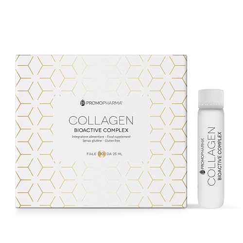 Collagen Bioactive Complex – Peptidi di Collagene Idrolizzato ad Alta Biodisponibilità con Vitamina C – Contribuisce a mantenere la pelle elastica – 30 fiale da 25 ml