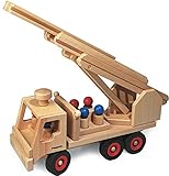 fagus fahrzeuge  Fagus 10.48 Holz Feuerwehr Spielfahrzeug, Holz Farbe, 40 cm
