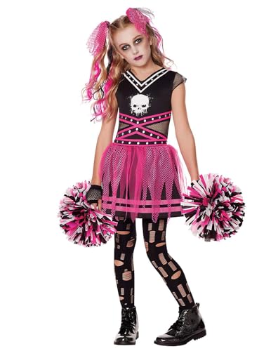 Disfraz completo de animadora zombie para niñas, talla small miniatura 1