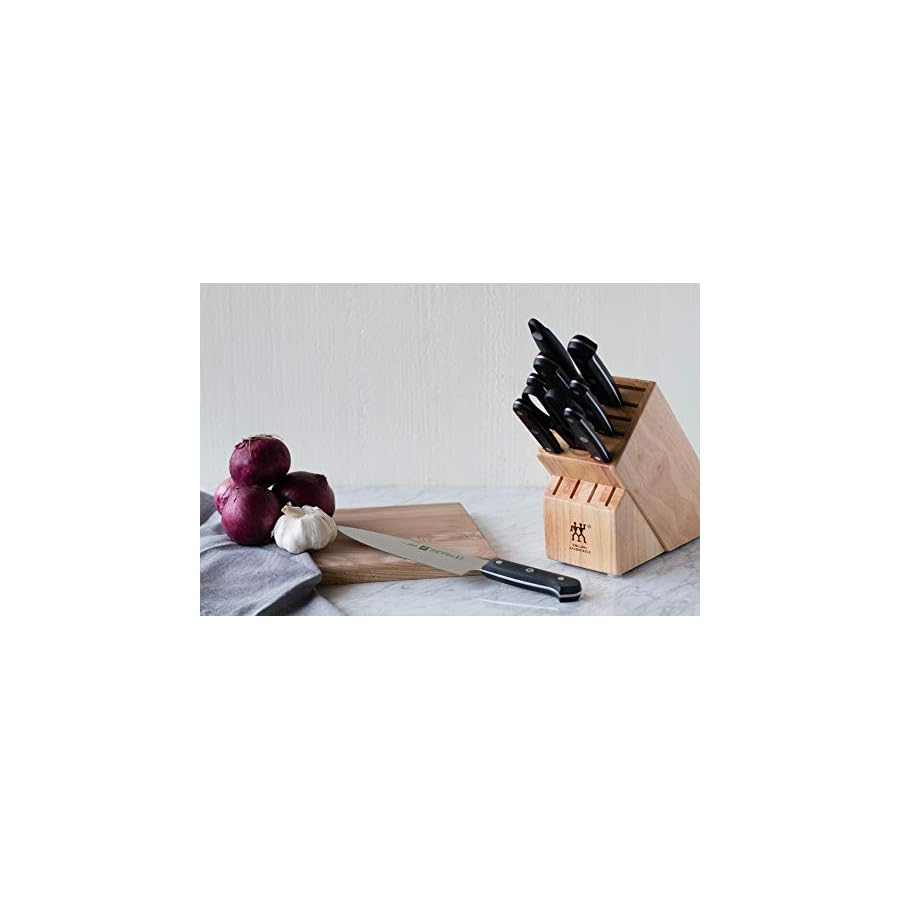 ZWILLING Gourmet 10-pc Knife Block Set, Natural Wood Block, Made in Germany