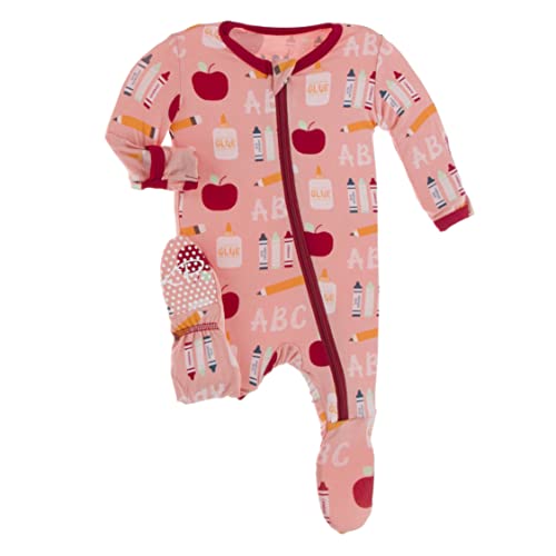 Image of KicKee Footie with 2 Way Zipper in Celebration Prints, One-Piece Boy or Girl Baby Clothes