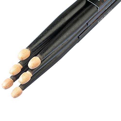 Mulucky 5A Drum Sticks Classic Maple Wood Drumsticks With Carrying Bag - 3 Pair Black - Thumbnail 4