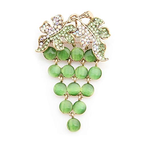 Broche broches femmes motif raisin vert en strass idéal pour accessoiriser un mariage