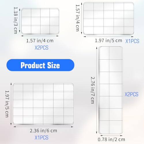 FNANJWQ 6Pcs Acrylic Blocks for Stamping Set Clear Stamping Blocks Tools with Grid Lines, Stamps for Crafting Card Making Scrapbooking Tools