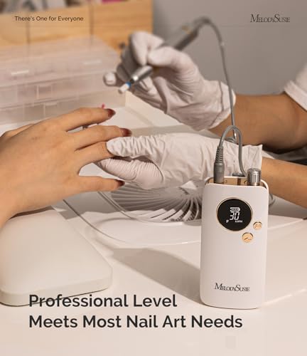 Image of MelodySusie Entry-Level Clip-On Rechargeable Nail Drill, SC320F 30000RPM E-File with Pastel & Colorful Design for Manicure Shaping & Gel Removal, Ideal for Training, Nail Art Practice & Home Use.
