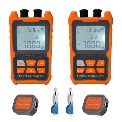 FYBOPTWU - 4 in 1 Function Fiber Optic Tester Portable Optical Power Meter (FC/SC/ST) & VFL 2mw Visual Fault Locator & LED, OPM & VFL, Range: (-70) dBm ~ (+6) dBm?2pcs