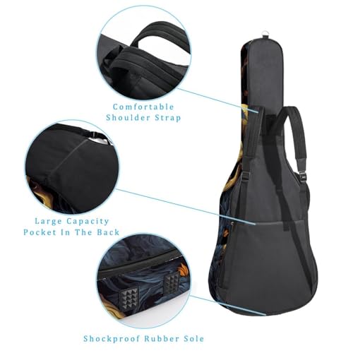 Étui guitare acoustique tête de mort G résistant à l'eau