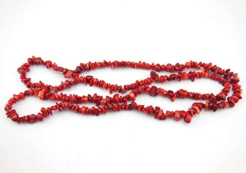 Image of HAAMIIQII 5-8mm Red Coral Chips Natural Chip Stone Beads for Jewelry Making