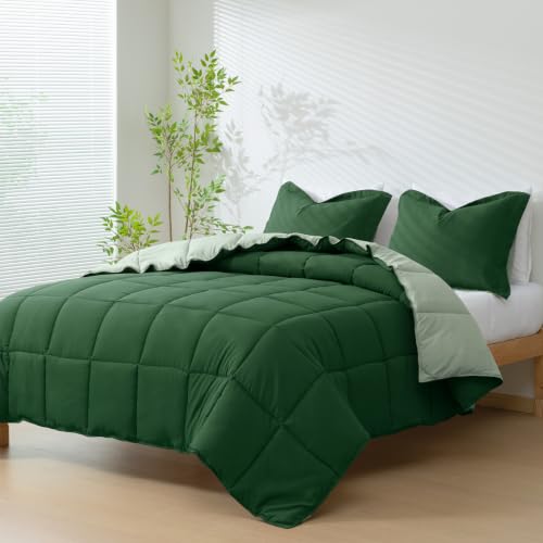 HIG 3pc Green Queen Size Comforter Set