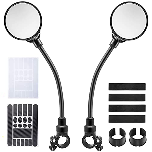 CoatCool 2 Pièces Rétroviseur de Vélo Rotatif à 360° Miroir Velo Guidon, Rétroviseur Trottinette électrique HD Convexe Retroviseur Velo Haute Gamme avec 40Pcs Film de Protection Cadre du Vélo VTT Moto Cover