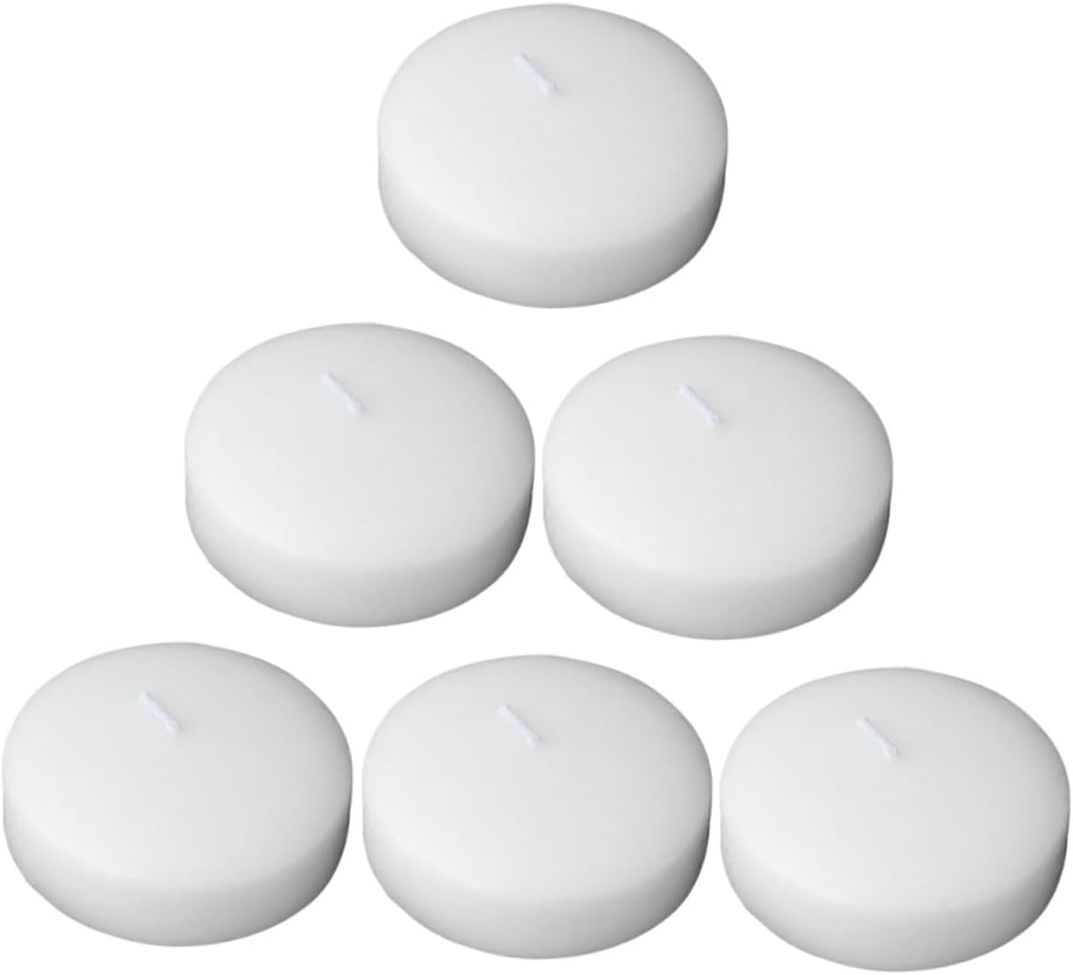 Veemoon 6 Pieces Small Unscented Floating Tealight Candles 4.5x2.5cm Wax Romantic Party Wedding Birthday Decorations for Outdoor Pool and Dinner Ambiance