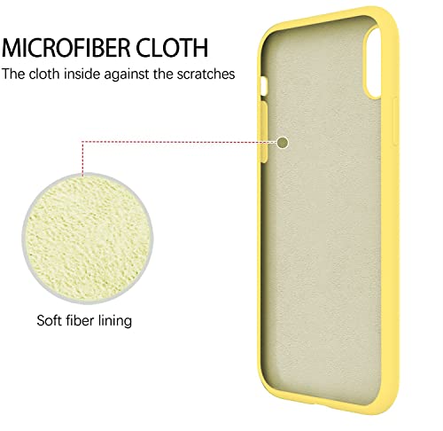 Image of VONZEE iPhone Xs max Cover Wireless Charging Support, Liquid Silicone Gel Rubber Shockproof Back Cover case Candy Phone Cases for iPhone Xs max (Yellow)