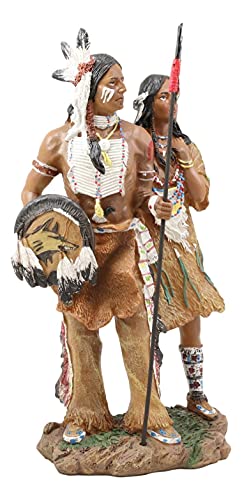 Figura Decorativa Pareja Guerrera Nativa Americana 12.5 pulg miniatura 4
