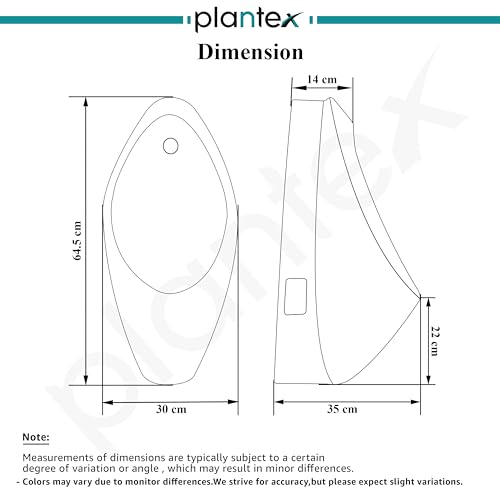Image of Plantex Ceramic Premium Wall Mount Large Urinal Pot For Gents /Male /Boy /Men Toilet For Washroom-(White,Uero)