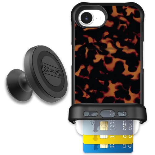 Scooch for iPhone 17e/16e Wallet Case Card Holder, Wingmate, Tortoise Shell