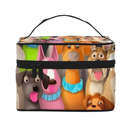 Trousse de maquillage chiens mignons grande capacité étanche
