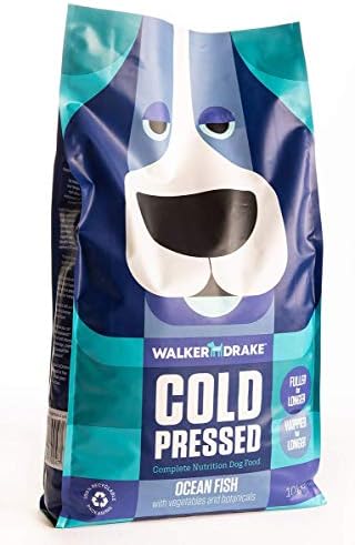 Walker & Drake Premium Complete & Natural Dry Cold Pressed Dog Food, 10kg Ocean Fish, Hypoallergenic, Grain & Gluten Free with Omega 3&6