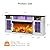3-Sided Glass Fireplace TV Stand for TVs up to 80", 70" Entertainment Center with 36" Electric Fireplace, 6-Color LED Light, Glass Door Storage Cabinet, TV Console Table for Living Room, Off White