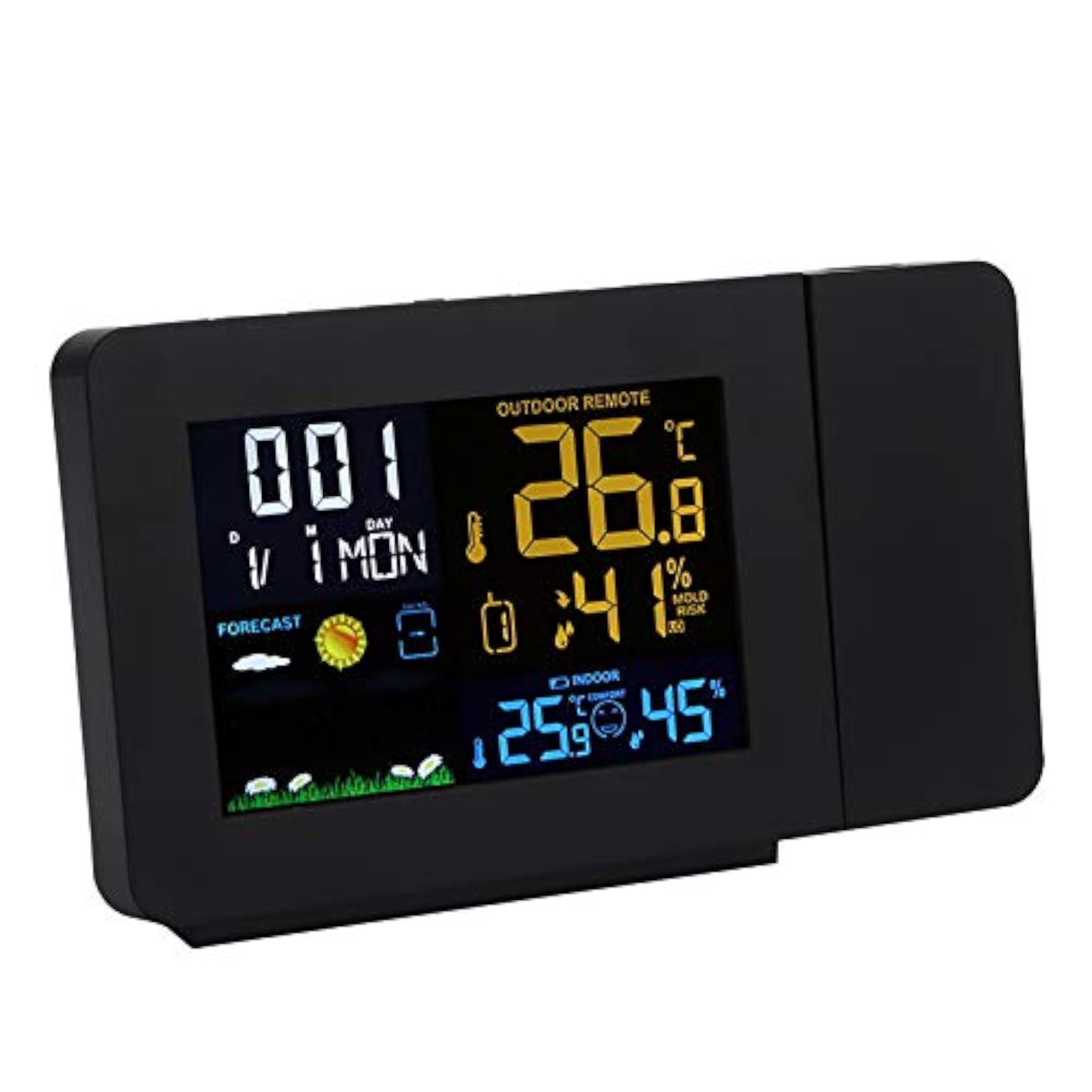 Projection Clock, Desktop Black Electronic Alarm Clock