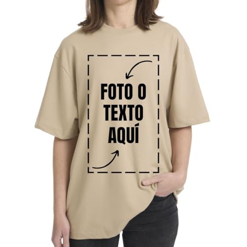 latostadora Camiseta Oversize Personalizada Unisex - Foto Texto Personalizable Delante y Detrás