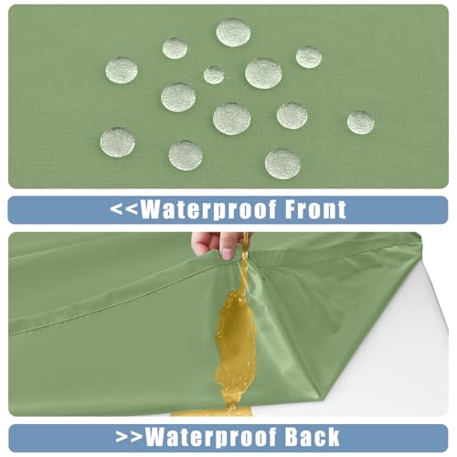 Moosfor Picnic Table Cover with Bench Covers, Elastic Fitted Spandex Tablecloths for 8 Foot Rectangle Tables, Stretch Washable Patio Tablecloth for Outdoor, Camping (Sage Green, 30"x96") by Moosfor - Used condition - Image 3