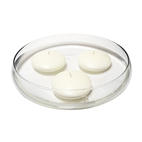 Mega Candles 24 pcs Unscented Ivory Floating Disc Candle, Hand Poured Paraffin Wax Candles 3 Inch Diameter, Home Décor, Wedding Receptions, Baby Showers, Birthdays, Celebrations, Party Favors & More