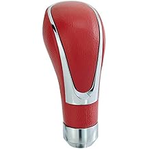 Leather Covered Stick Shift Knobs, MT Gear Car Shifter Handle Fit Most Manual Transmissions, Red
