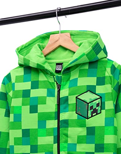 Minecraft Childrens/Boys Creeper Character Hoodie (7-8 Years) Green #TOP5