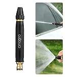 Cinagro Brass Spray Gun for 1/2 Inch Hose Pipe, Gardening, Car Wash, Bike Washing, High Pressure Water Sprayer Jet, Adjustable Washing Nozzle for Garden Hoses, Lawn Watering & Cleaning, 18 x 2.7 cm