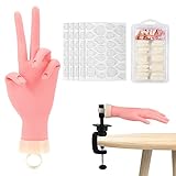 【Material de Alta Calidad】 La mano de práctica de uñas acrílicas está hecha de material de silicona de alta calidad, que es duradero y hermoso. El modelo de práctica de manicura se puede utilizar para manicuras acrílicas, de gel y de práctica para mostrar su trabajo de arte de uñas.