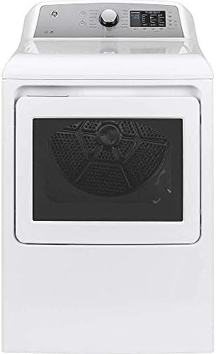 GE GTD72EBSNWS 27" Energy Star Front Load Electric Dryer with 7.4 cu. ft. Capacity Aluminized Alloy Drum and Glass Door in White