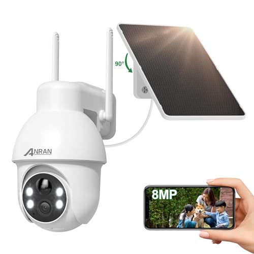 ANRAN：ワイヤレス屋外防犯カメラ/ソーラーパネル未使用新品【800万画素】 Amazon.co.jp: 【業界初・800万画素】ANRAN 防犯カメラ 屋外 ソーラー