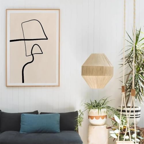 Impression toile minimaliste affiche boho beige marron décoration murale