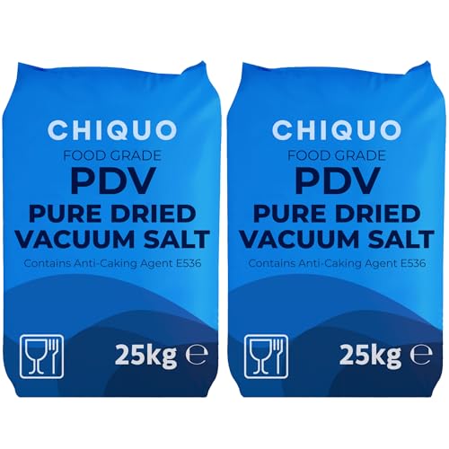 Image of Chiquo PDV Pure Dried Vacuum Salt 25kg (Pack of 2) - 100% Food Grade - Ideal for Cooking, Koi Pond Water Treatment & Water Softening