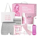 Postpartum Essentials Kit - Peri Bottle,Perineal Ice Packs,Perineal Healing Foam,Disposable Underwears,Cooling Pad Liners,Bath Salts,Canvas Bag,Card,Postpartum Gifts for Mom