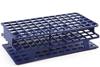 Cole-Parmer Essentials Durable Tube Rack, Full Size, POM, 13mm, 72-Place, Blue; 8/CS
