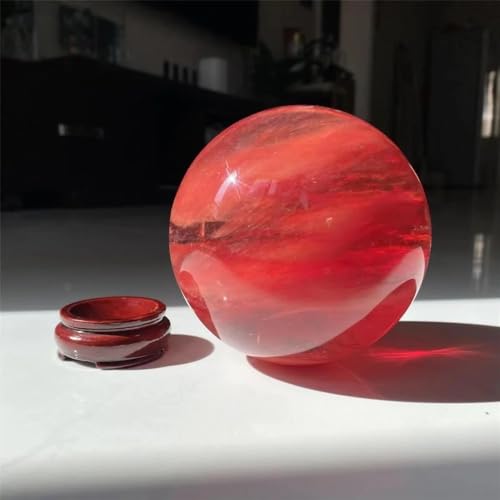 Boule de cristal de quartz rouge naturel de 5-6cm pour divination