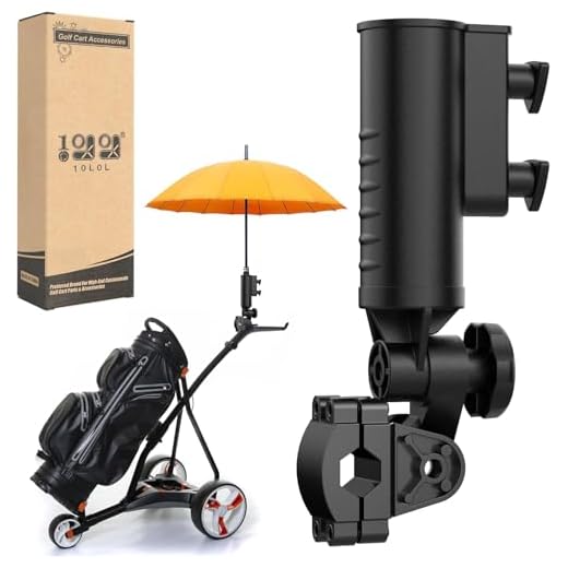 10L0L Golf Umbrella Holder for Trolley, Heavy Duty Resistant to Wind Gust Upto 12 Metal Universal Umbrella Holder for Golf Trolley/Motocaddy/Powakaddy/Pram/Wheelchair, Black