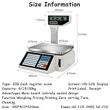 Cyfrowa Waga Z Funkcją Drukowania Etykiet Cenowych, Komercyjna Waga Ważąca I Cenowa Z Podwójnym Wyświetlaczem Lcd, Drukarka Termiczna Do Supermarketów/Sklepów Detalicznych