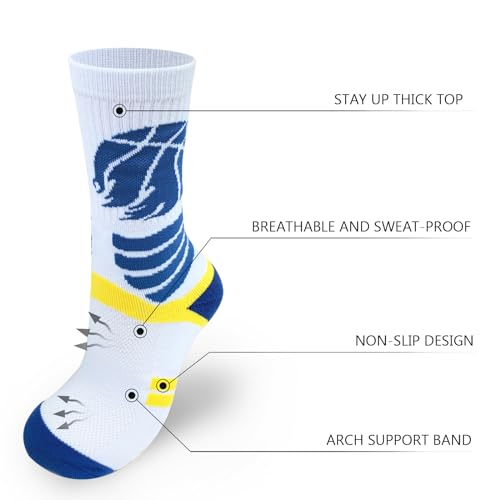 Athletic Basketball Socks Mid Calf Woven Socks Cushioned Athletic Sports Socks Crew Socks for Men Women3