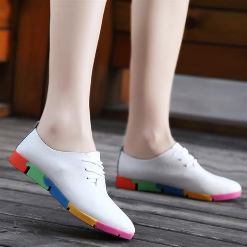 Women's Leather Oxford Shoes, Color Soft Sole Non-Slip Orthopedic Loafers, Comfortable Slip-on Breathable Casual Walking Shoes4