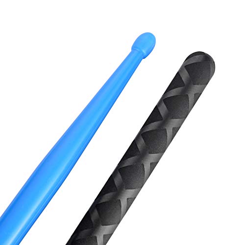 5A Nylon Drumsticks For Drum Set Light Durable Plastic Exercise Anti-Slip Handles Drum Sticks For Kids Adults Musical Instrument Percussion Accessories Blue #TOP2