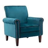 Morden Fort Accent Bedroom Chair Velvet Upholstered Armchair for Bedroom Living Room Club Office (Gr