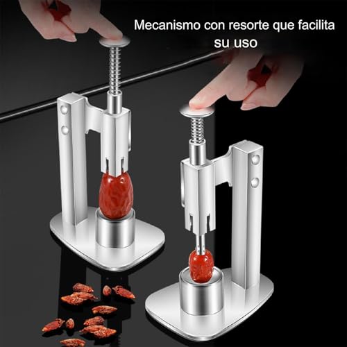Miniatura 3 de Quitahuesos Para Aceitunas,Deshuesador De Cerezas Y Ciruelas De Acero Inoxidable Herramienta Para Quitar Huesos De Aceitunas Para Hogar Cocina Hornear Hacer Mermelada Camping Exterior Picnic