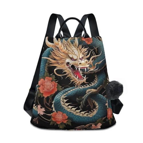 Sac à dos Dragon noir femme parfait pour voyager en ville en toute sécurité