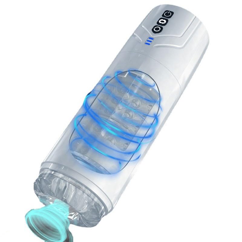 JITEM Amazing Product, Fully Automatic Men's Fitness Equipment 7 Frequency 7 Speed Waterproof Design Intelligent Pronunciation(Color:White), Size