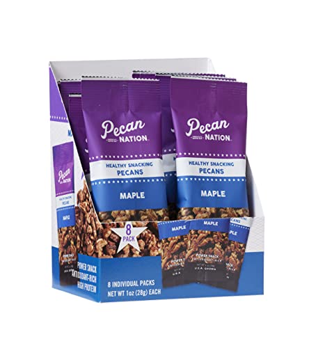 Pecan Nation Maple Flavored Roasted Pecan Pieces 1 Oz., Healthy Nut Power Snack For Adults And Kids, 8 Count (2 Pack) #TOP2