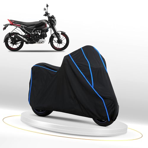 Image of Waterproof Bike Cover for Bajaj Freedom 125 | Heavy Duty Polyester | All-Weather, Dustproof, UV Protection | Triple Stitched Elastic Hem, Snug Fit Black